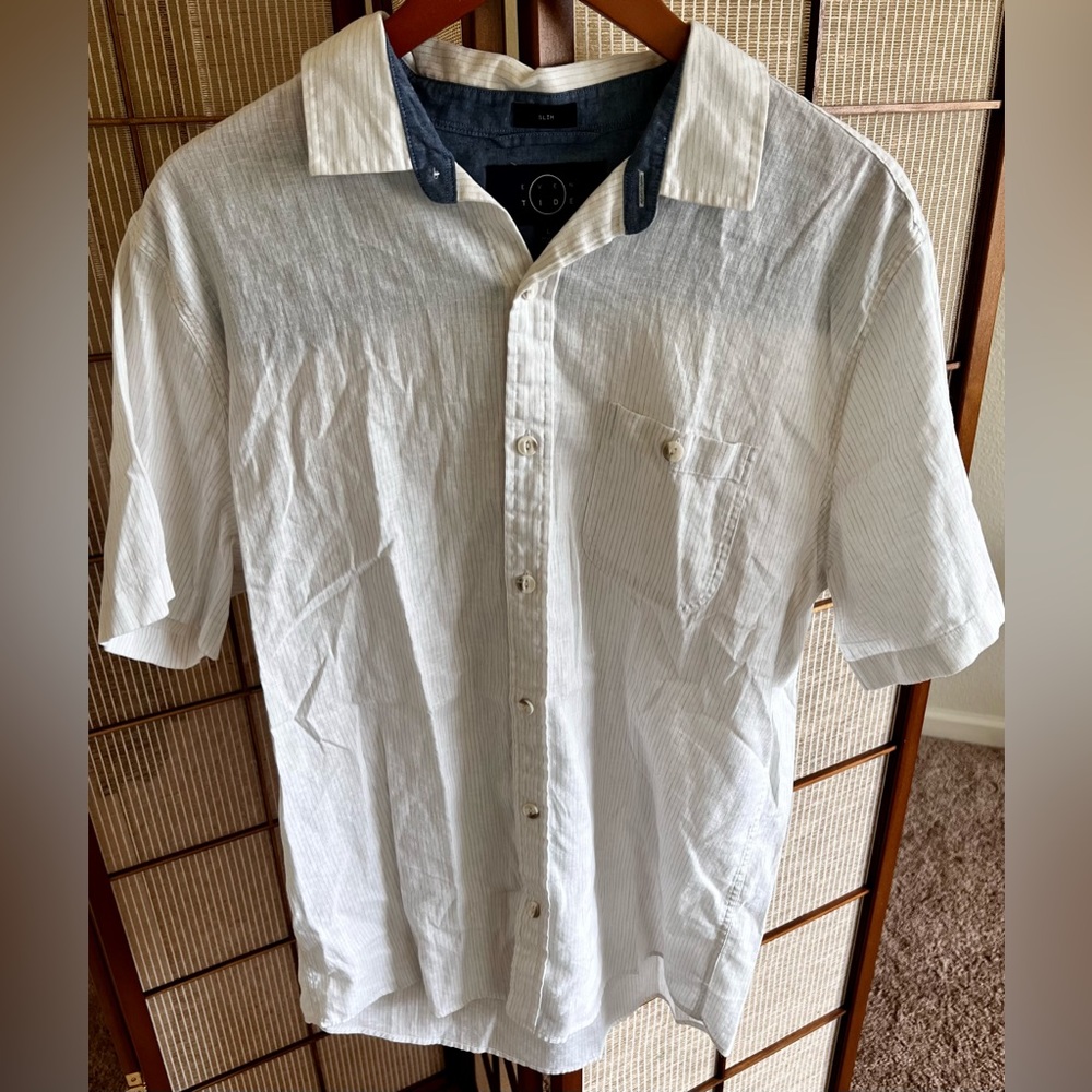 Men's White Casual Button Down Shirt